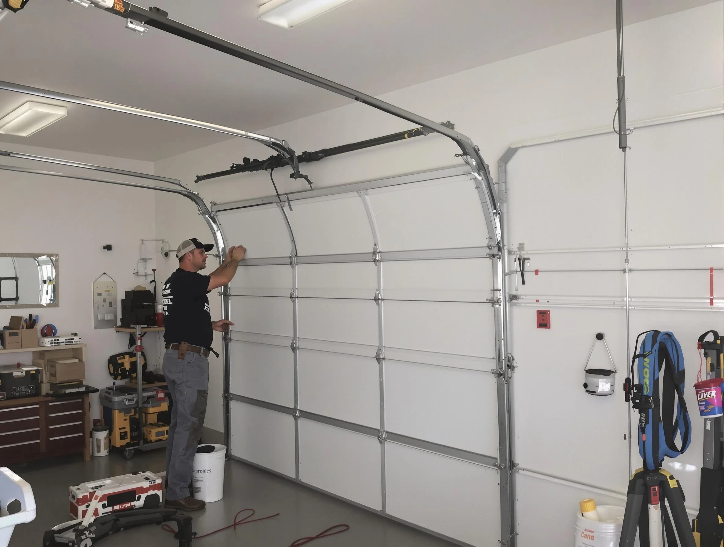 Homewood Garage Door Repair team installing new garage door in Homewood
