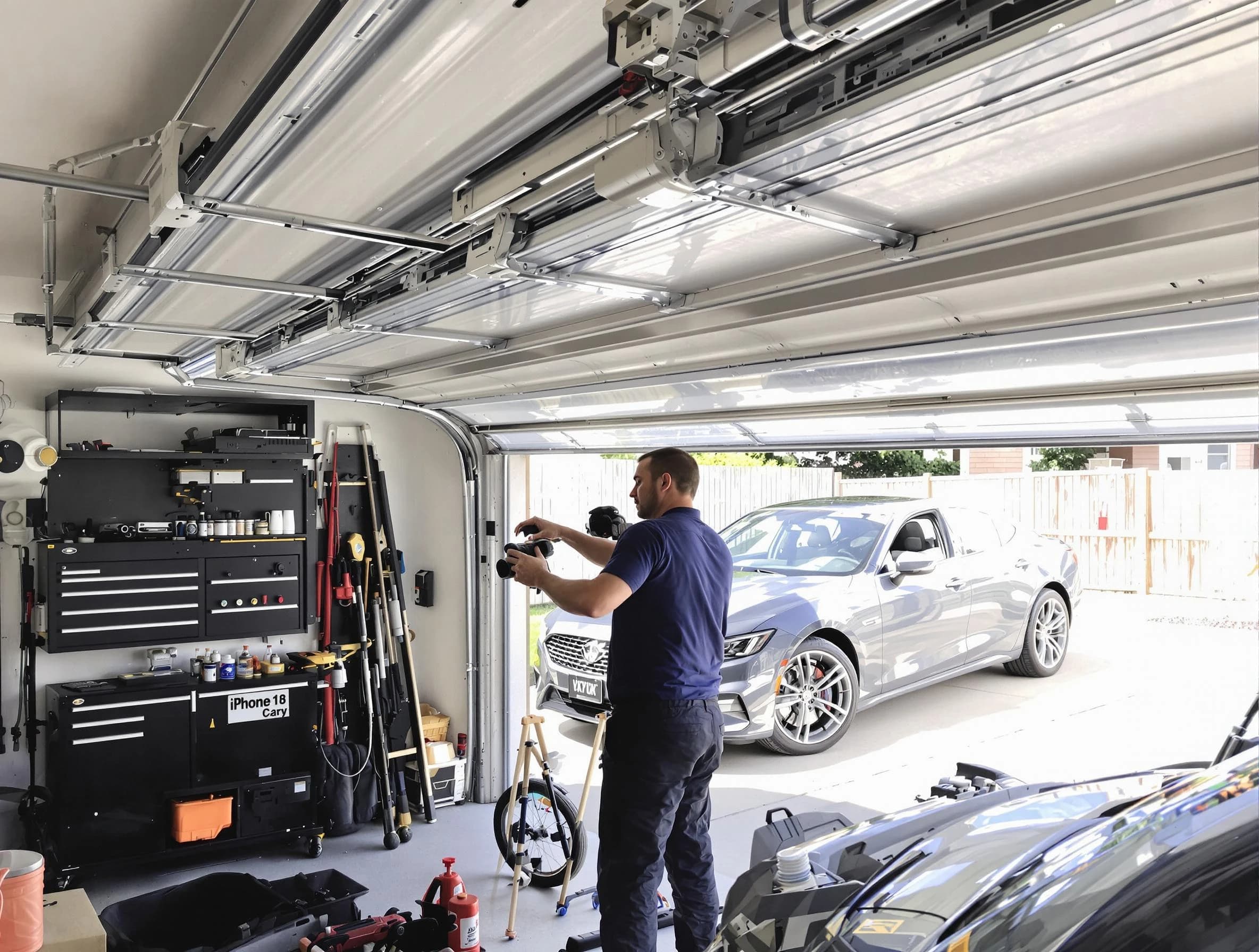 Homewood Garage Door Repair technician fixing noisy garage door in Homewood