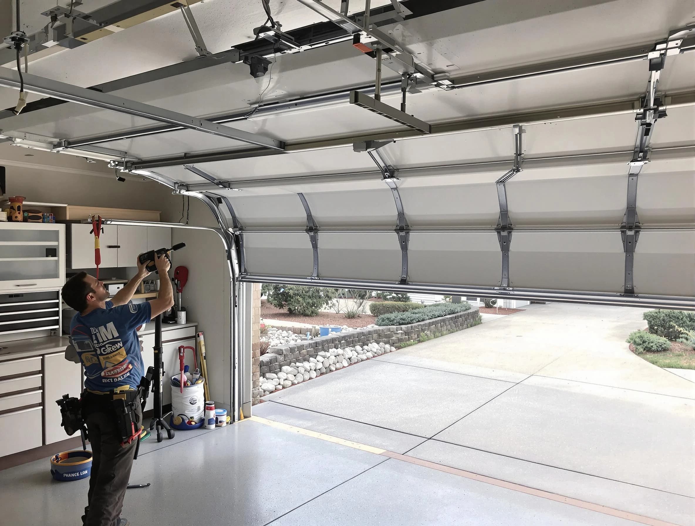 Garage door track repair service by Homewood Garage Door Repair in Homewood