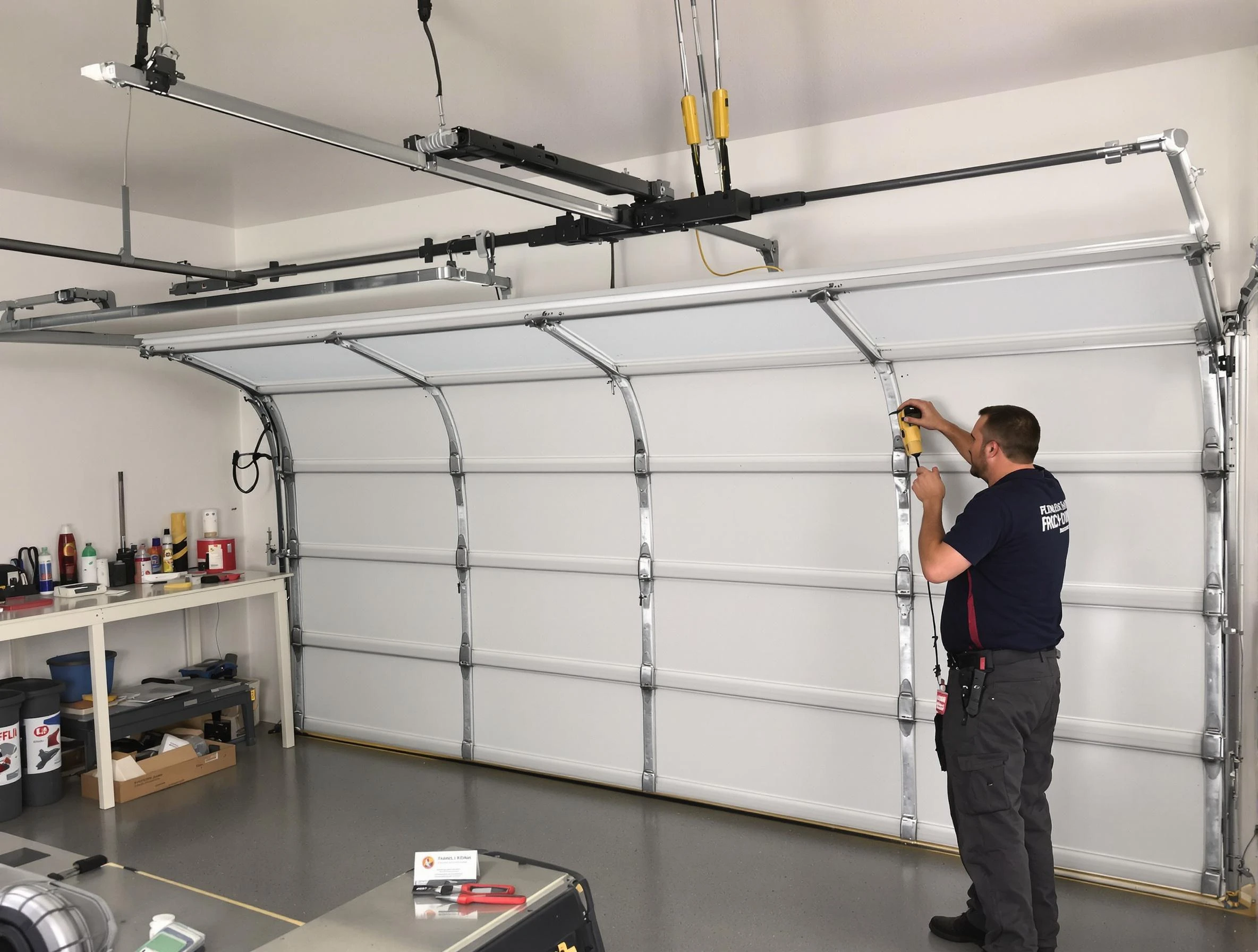 Homewood Garage Door Repair certified technician performing overhead door system repair in Homewood