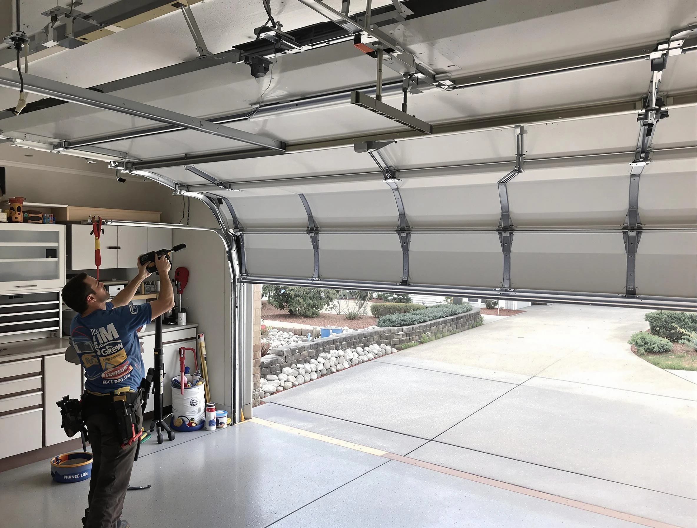 Garage door track repair service by Homewood Garage Door Repair in Homewood